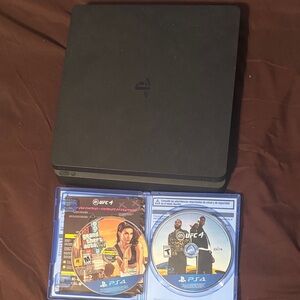 Sony PS4 Slim Console with GTA 5 and UFC 4